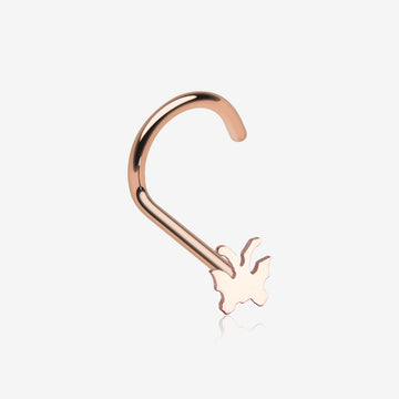 Rose Gold Dainty Butterfly Nose Screw Ring-Rose Gold